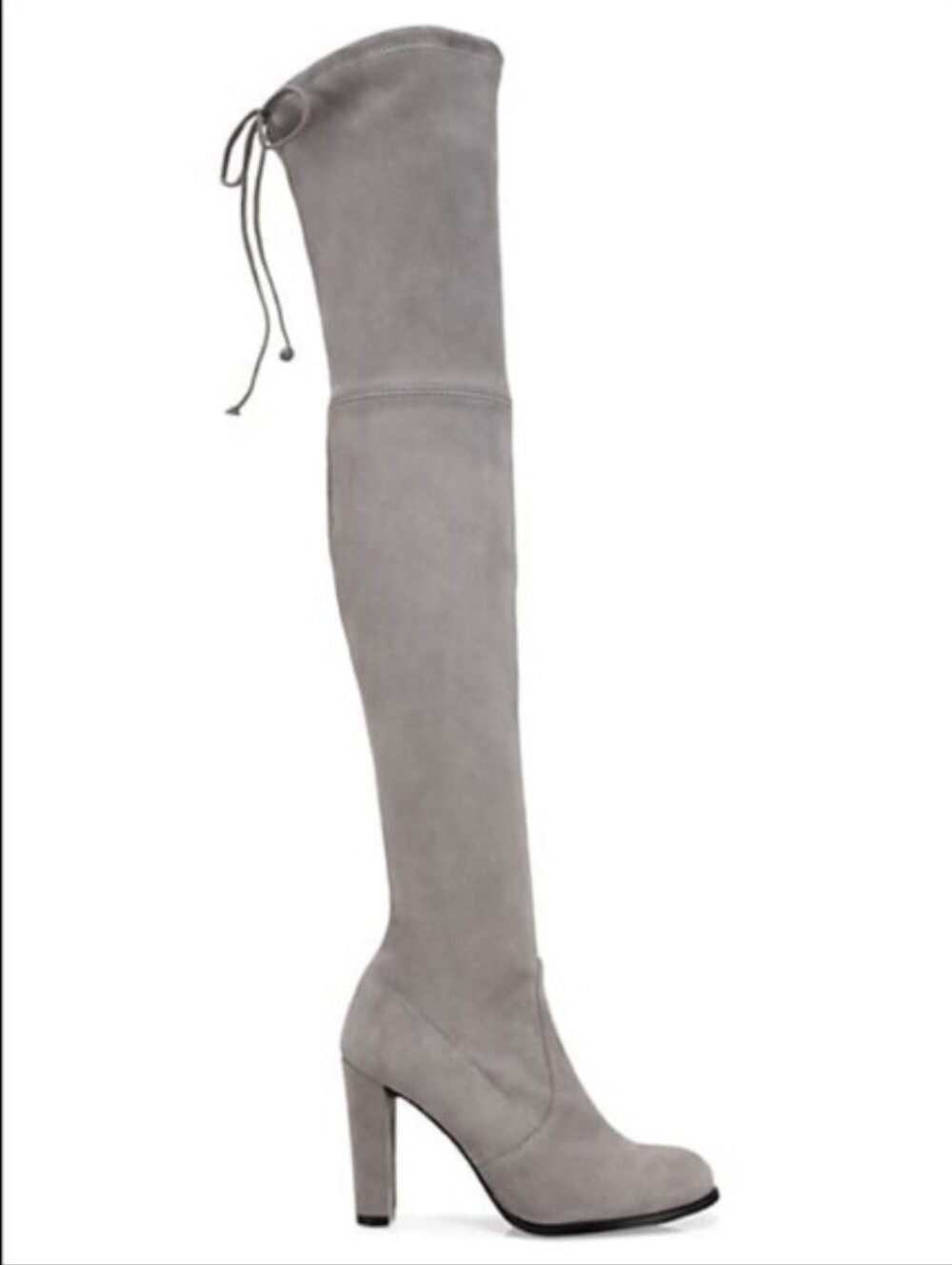 Stuart Weitzman Gray Over-the-Knee Suede High-Heel Boot